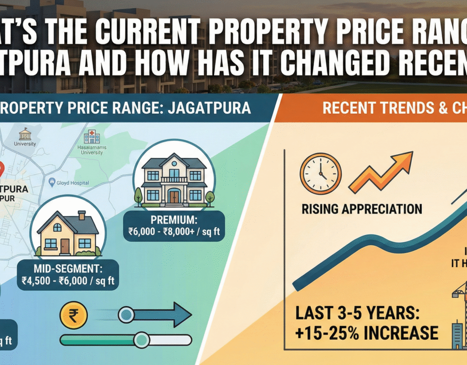 What's the Current Property Price Range in Jagatpura and How Has It Changed Recently?